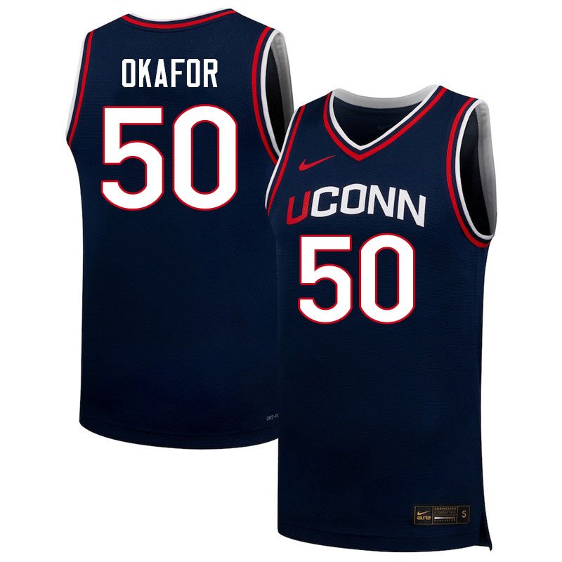 Uconn Huskies #50 Emeka Okafor College Basketball Jerseys,Uniforms-Navy
